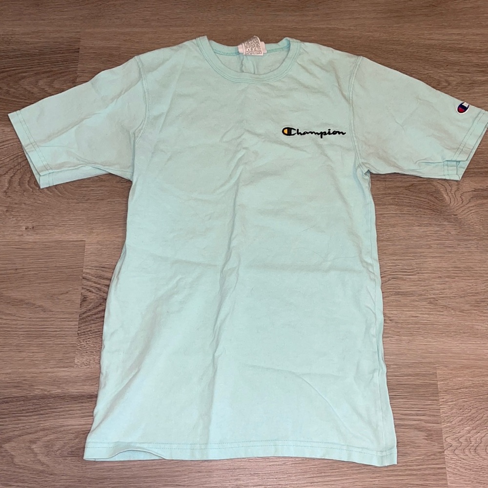 teal plain champion tshirt